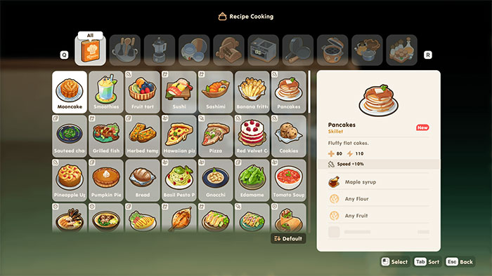 Một số công thức nấu ăn trong Coral Island