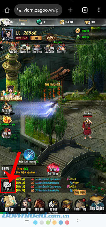 Nhấn vào mục Thư