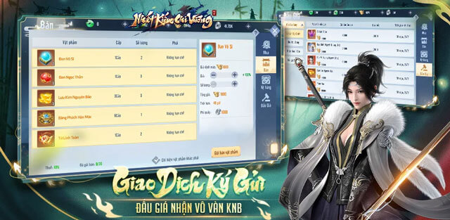 Giao dịch ký gửi, đấu giá vô hạn nhận KNB