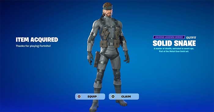 Solid Snake là một skin mà người chơi đang rất mong chờ trong Fortnite