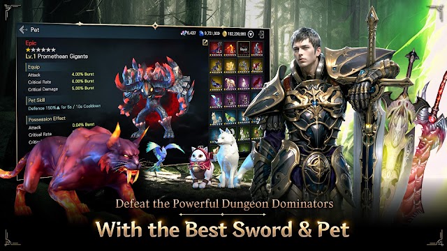 EOS Idle Warrior cho bạn chơi cùng những con pet và trang bị mạnh mẽ