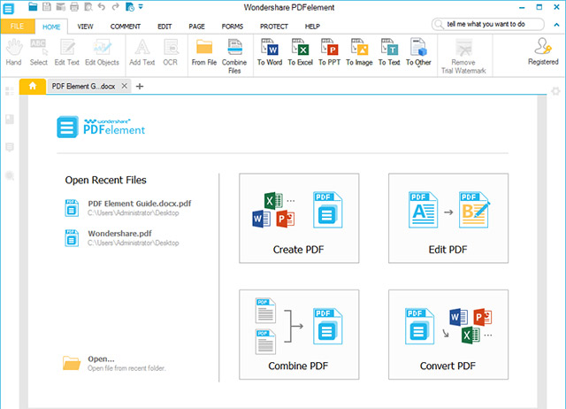 Giao diện phần mềm Wondershare PDFelement 10 mới