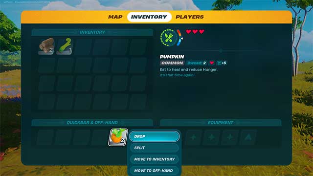  Nhấn tùy chọn Drop từ menu và nhân vật của bạn sẽ đặt nó trước mặt con vật