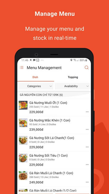 Quản lý menu