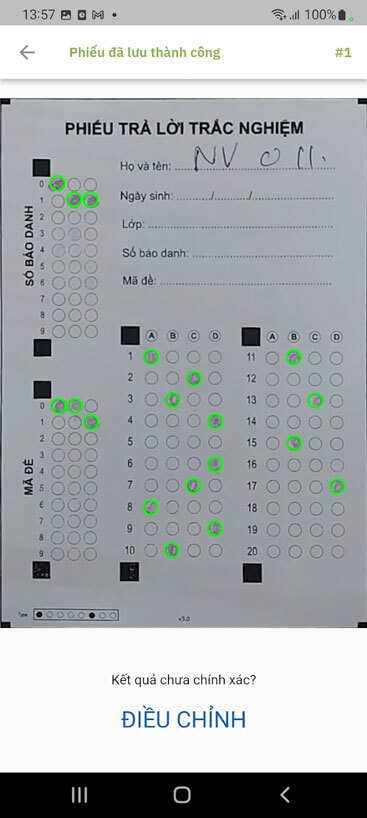 Chấm điểm thi trắc nghiệm Azota Teacher