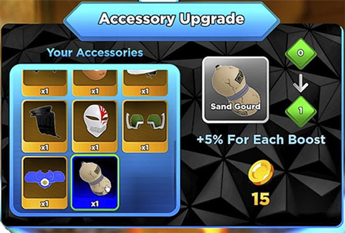 Một số phụ kiện trong Anime Souls Simulator X