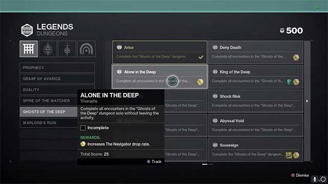 Hoàn thành Ghosts of the Deep để có cơ hội lấy được The Navigator