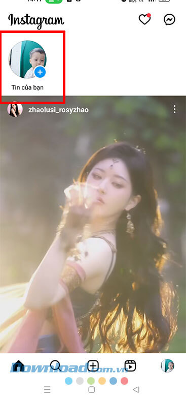 Ấn vào mục Tin của bạn.