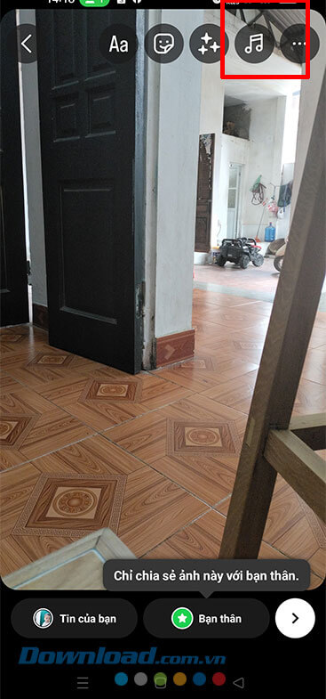 Chạm vào biểu tượng nốt nhạc