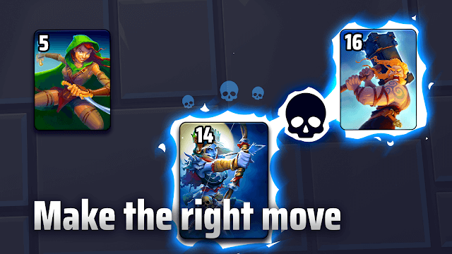 Thực hiện bước đi đúng đắn trong trận chiến thẻ bài trong game Black Deck - Card Battle CCG