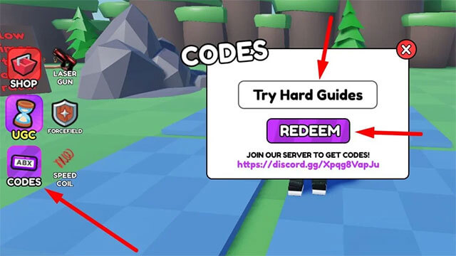 Cách nhập mã đổi thưởng trong game Free UGC Cart Ride 