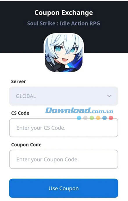 Nhập code đổi quà trong game Soul Strike