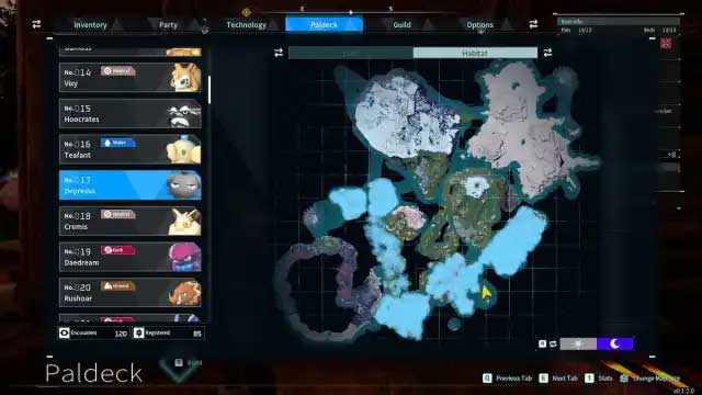 Khu vực màu xanh lam được đánh dấu trên bản đồ là nơi tìm Depresso