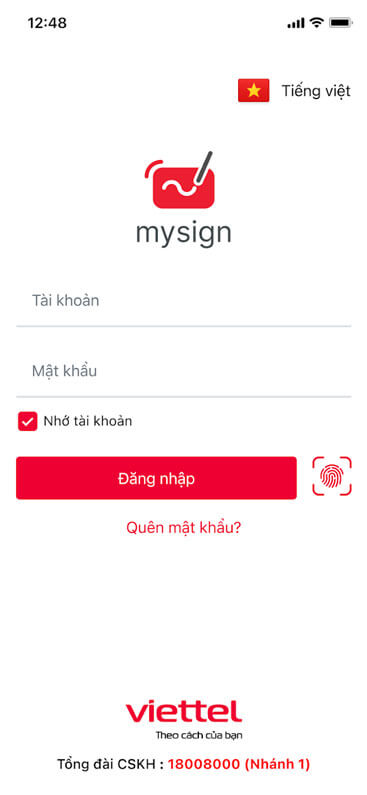 Đăng nhập MySign