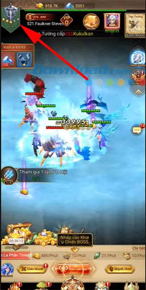 Nhấp vào biểu tượng hình khiên ở góc trên bên trái