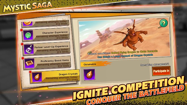 Tham gia các trận chiến đầy cạnh tranh trong game Mystic Saga