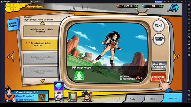 Tiến bộ qua các chương của chế độ phiêu lưu