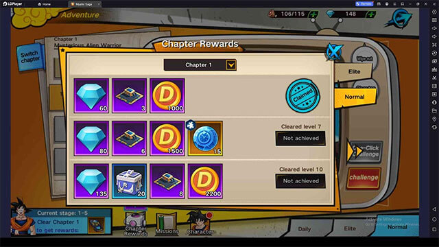 Nhận phần thưởng khi hoàn thành chương