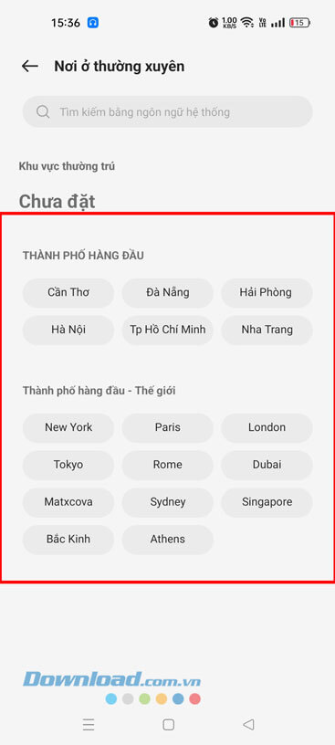 Lựa chọn địa điaảm
