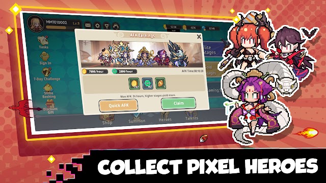 Thu thập các anh hùng pixel chiến đấu phòng thủ cùng bạn trong game Retro Rush