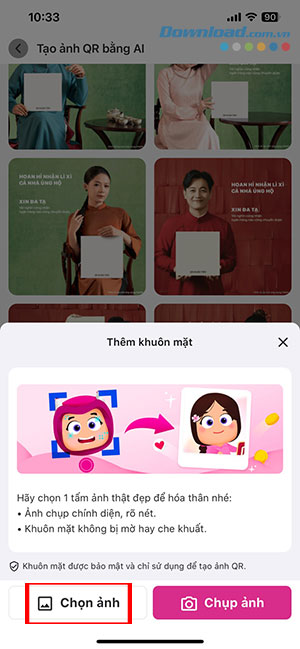 tao QR bang anh AI tren Momo 7*457480