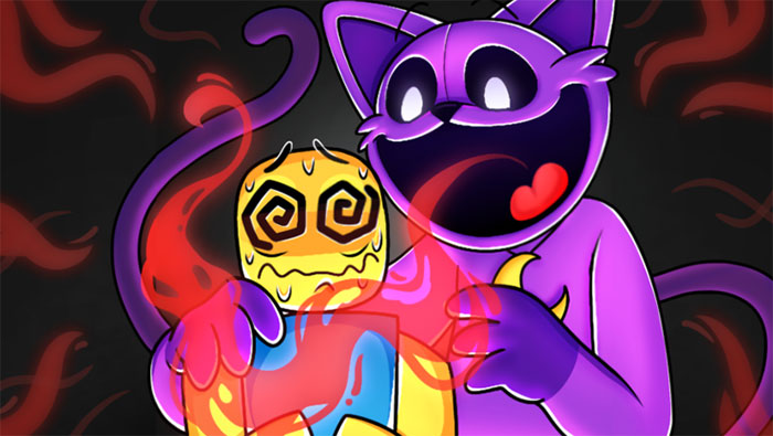 Game Roblox click chuột, chạy trốn khỏi quái vật mèo CatNap - CatNap Race