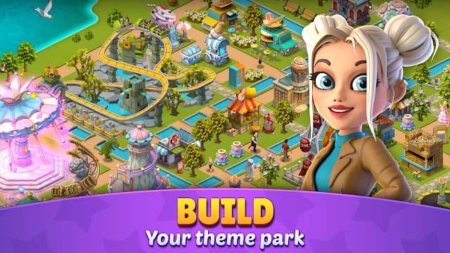 Xây dựng công viên giải trí của riêng bạn trong game Roller Coaster Life Theme Park