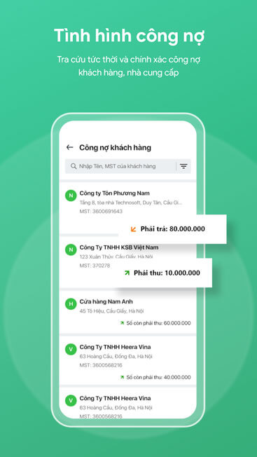 Tra cứu công nợ