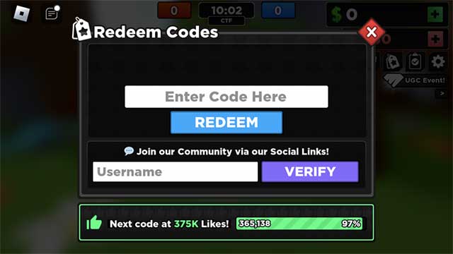 Dán code Flag Wars vào khung Enter Code Here rồi nhấn Redeem