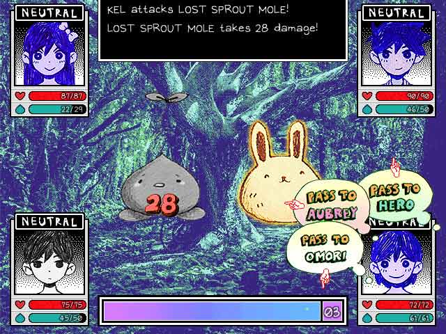 Game OMORI sử dụng đồ họa vẽ tay độc đáo và đầy màu sắc