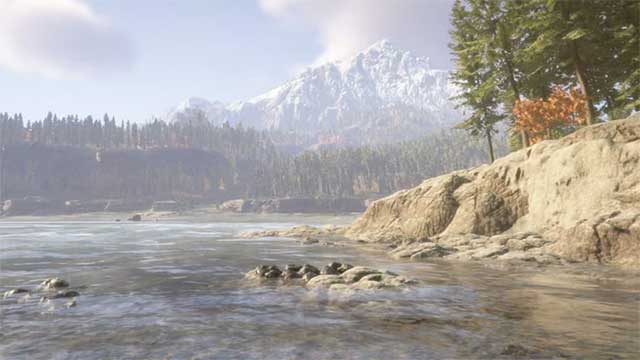 Cave D nằm gần một hồ nước ở phía tây nam của ngọn núi tuyết