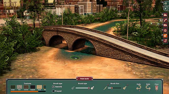 Sắp xếp các tòa nhà, xe lửa, đường ray,... để tạo ra một thế giới đường sắt sống động