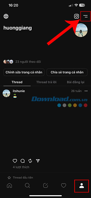 cach luu bai dang Threads yeu thich 4*461140