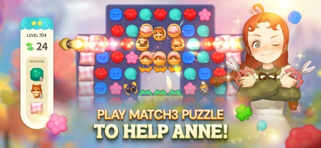 Chơi giải đố ghép 3 để giúp Annie cải tạo lại Chái nhà xanh