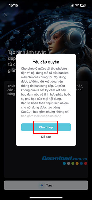 cach tao hinh anh tu van ban bang CapCut AI 6*461330