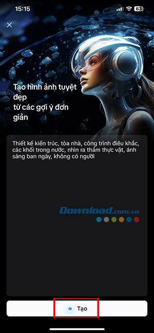 cach tao hinh anh tu van ban bang CapCut AI 7*461331