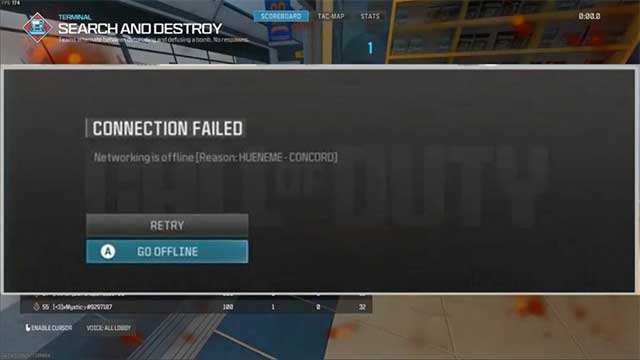 Nếu gặp lỗi Hueneme - Concord, bạn không thể chơi Multiplayer