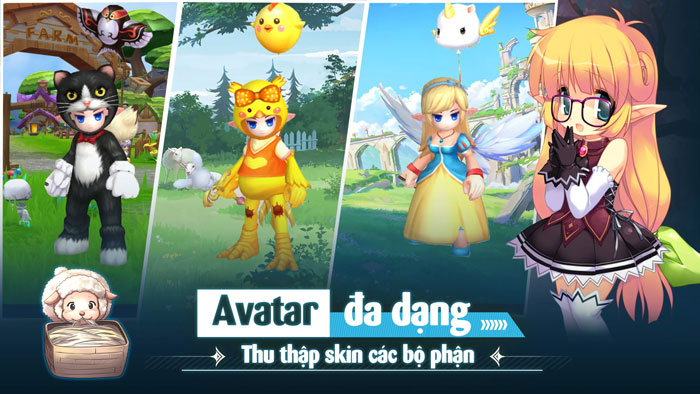 Avatar đa dạng, thu thập skin các bộ phận