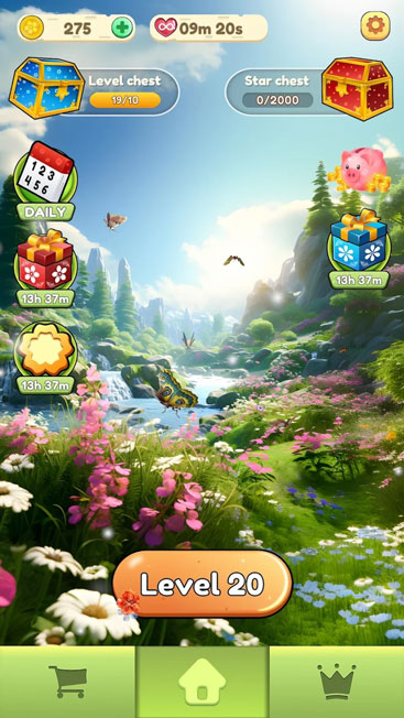 Giao diện chính của Fairy Flowers Match