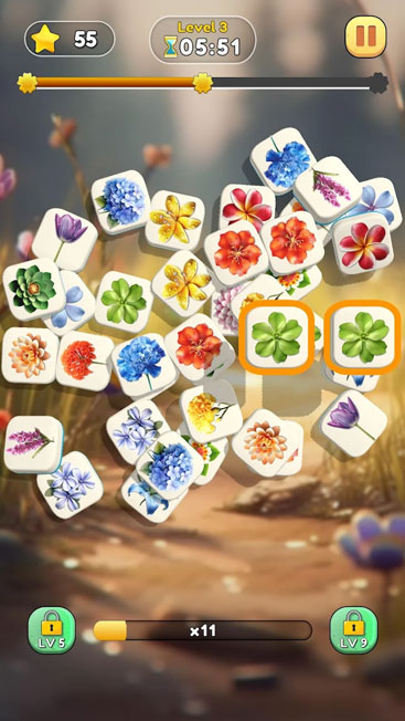 Ghép 3 gạch hoa giống nhau