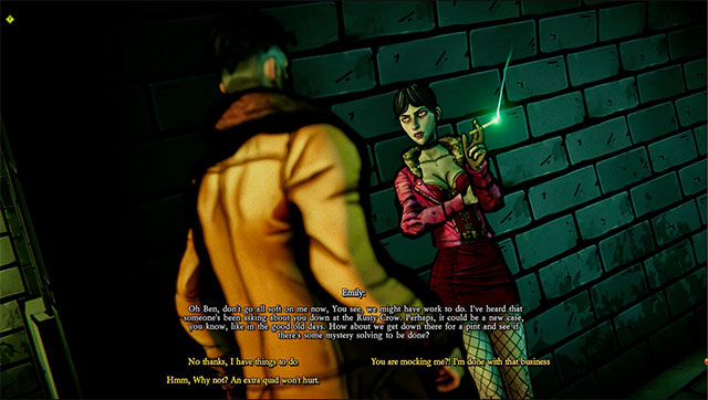 Tương tác với các nhân vật trong game The Midnight Crimes để truy tìm manh mối và bằng chứng