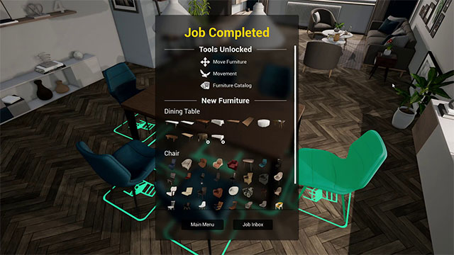 Hoàn thành nhiệm vụ để tiến bộ, lên cấp và mở khóa nhiều nội dung mới trong game Interior Designer