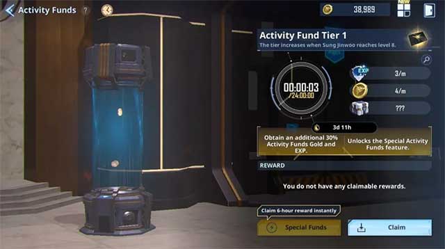 Activity Fund cung cấp xu và EXP 