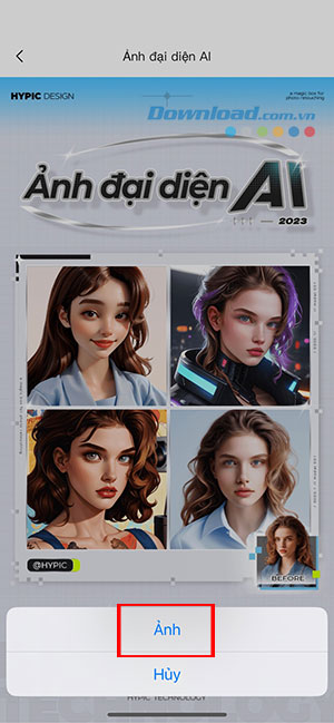 tao anh dai dien AI bang Hypic 4*464321