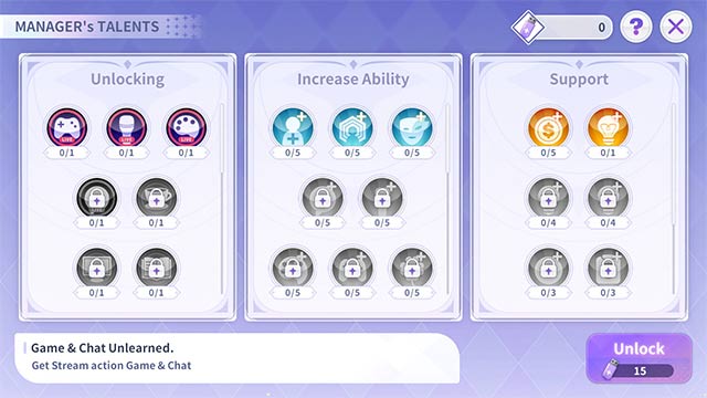 Nâng cấp kỹ năng và khả năng của mỗi nhân vật trong Master of Vtuber