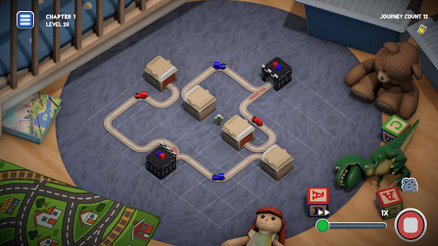 Bạn quản lý và bố trị hệ thống đường sắt của mình trong game Teeny Tiny Trains