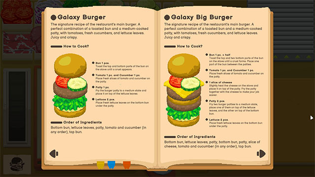 Khám phá nhiều công thức nấu ăn mới và độc đáo trong khi chơi Galaxy Burger game