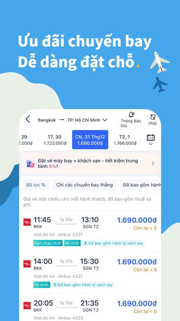 Dễ đang đặt vé máy bay