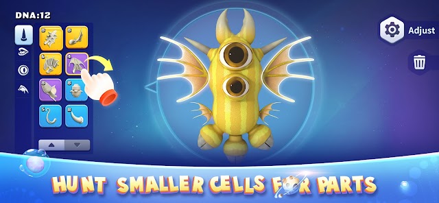 Phát triển và tiến hóa sinh vật của bạn từ một sinh vật đơn bào cực nhỏ trong game  War of Evolution