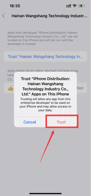 Trở lại trình duyệt và ấn xác nhận “Trust” lần nữa.